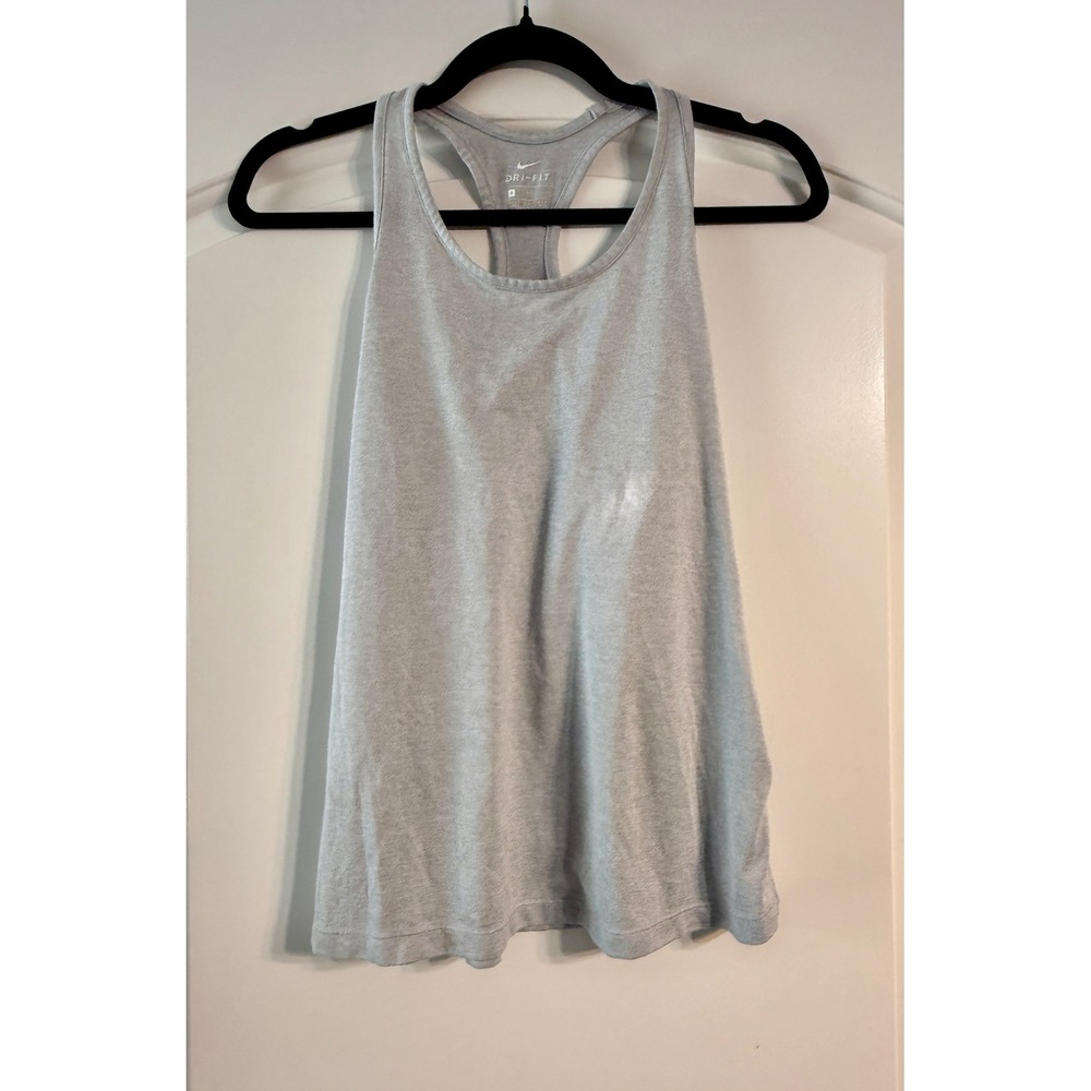 Nike Dri-FIT Racerback Tank Top Women Small Gray Excellent Heathered Activewear
